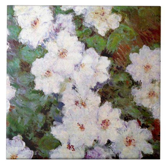 Clematis, schilderij van 1887 van Claude Monet, Tegeltje (Voorkant)