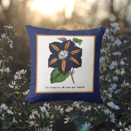 Clematis Star van India Botanische illustratie Kussen