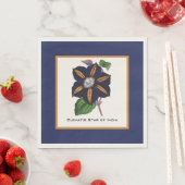 Clematis Star van India Botanische illustratie Servet (Insitu)