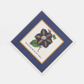 Clematis Star van India Botanische illustratie Servet (Hoek)