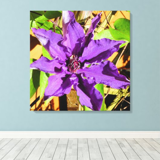 CLEMATIS-STROOM CANVAS AFDRUK (Insitu (Houten vloer))