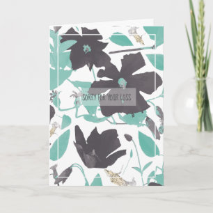 Clematis Teal Watercolor Bloemen Condoleancekaart Kaart