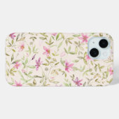 Clematis tuin waterverf bloemenbeige roze Case-Mate iPhone case (Achterkant (horizontaal))