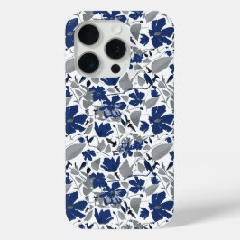 Clematis Vine Blue Waterverf Bloemen iPhone 15 Pro Case