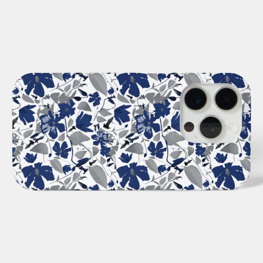 Clematis Vine Blue Waterverf Bloemen Case-Mate iPhone Case (Achterkant (horizontaal))