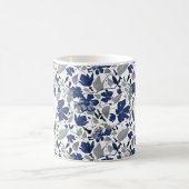 Clematis Vine Elegant Blue Waterverf Flowers Koffiemok (Center)