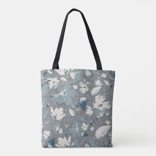 Clematis Vine Grey Blue Cream Bloemen winkelen Tote Bag (Achterkant)