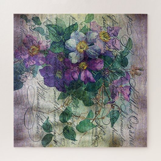 Clematis Vine Handschrift Ephemera Legpuzzel (Horizontaal)