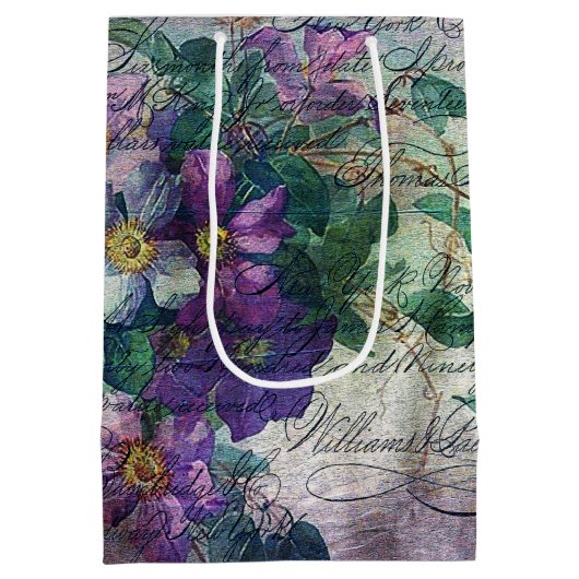 Clematis Vine Handschrift Ephemera Medium Cadeauzakje (Achterkant)