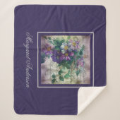 Clematis Vine Handschrift Ephemera Monogram Sherpa Deken (Voorkant)