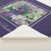 Clematis Vine Handschrift Ephemera Monogram Sherpa Deken (3/4)