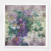 Clematis Vine Handschrift Ephemera Ontkoppeling Servet (Voorkant)