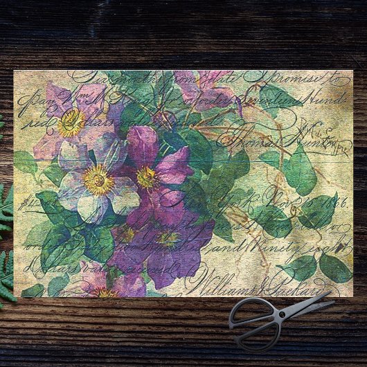 Clematis Vine Handschrift Vivid Ephemera Tissuepapier