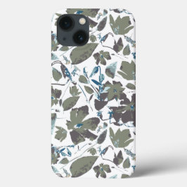 Clematis Vine Waterverf Groen Blauw Bloemen Case-Mate iPhone Case