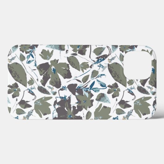 Clematis Vine Waterverf Groen Blauw Bloemen Case-Mate iPhone Case (Achterkant (horizontaal))