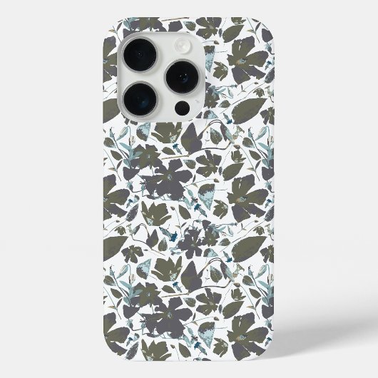 Clematis Vine Waterverf Groen Blauw Bloemen Case-Mate iPhone Case
