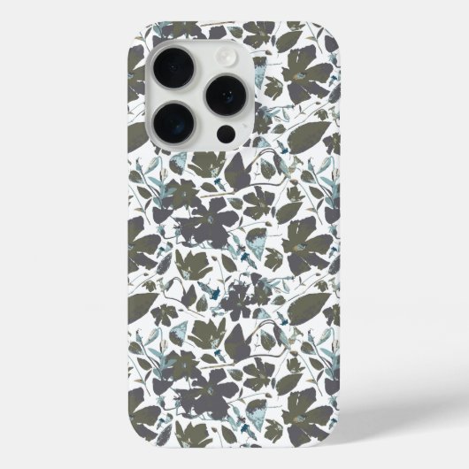 Clematis Vine Waterverf Groen Blauw Bloemen Case-Mate iPhone Case (Achterkant)