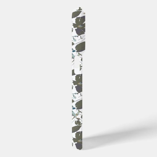 Clematis Vine Waterverf Groen Blauw Bloemen Case-Mate iPhone Case (Achterkant / Rechts)