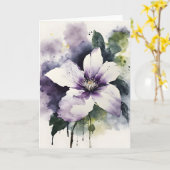 Clematis - Watercolor bloemen Kaart (Gele Bloem)