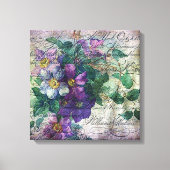 Clematis Wingerd Handgeschreven Ephemera Canvas Afdruk (Voorkant)