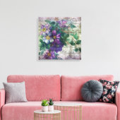 Clematis Wingerd Handgeschreven Ephemera Canvas Afdruk (Insitu (Woonkamer))