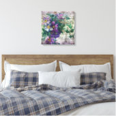 Clematis Wingerd Handgeschreven Ephemera Canvas Afdruk (Insitu (Slaapkamer))