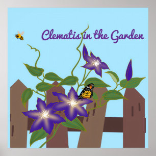 Clematis Wingerd in de Tuin Poster