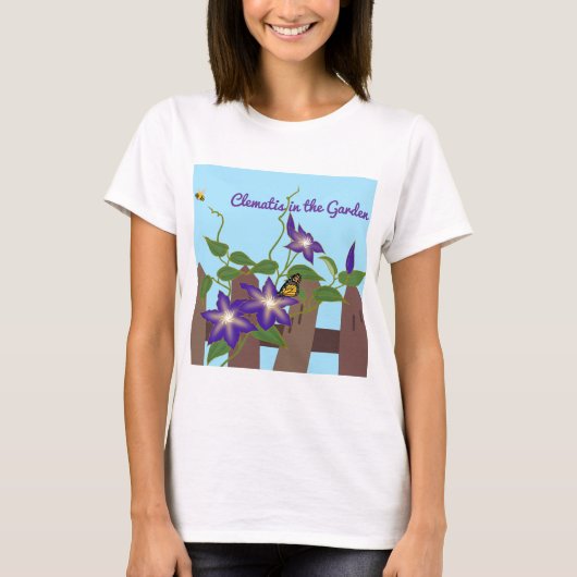 Clematis Wingerd in de Tuin T-shirt (Voorkant)