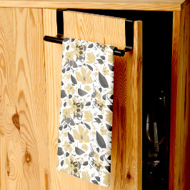 Clematis Yellow Grey Waterverf Flowers Theedoek