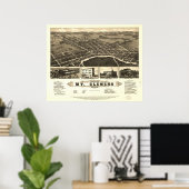 Clemens Michigan 1881 Antiek Panorama Poster (Thuiskantoor)