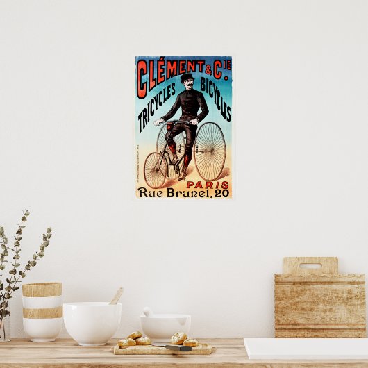 Clement & Co Paris fietsen Tricycles Bicycles en Poster (Keuken)