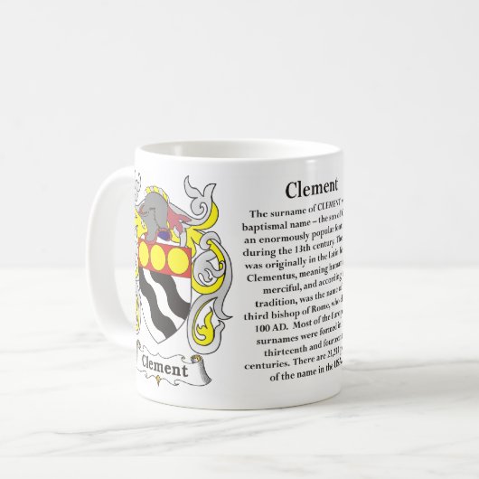 Clement Family Coat of Arms Mok (Voorkant links)