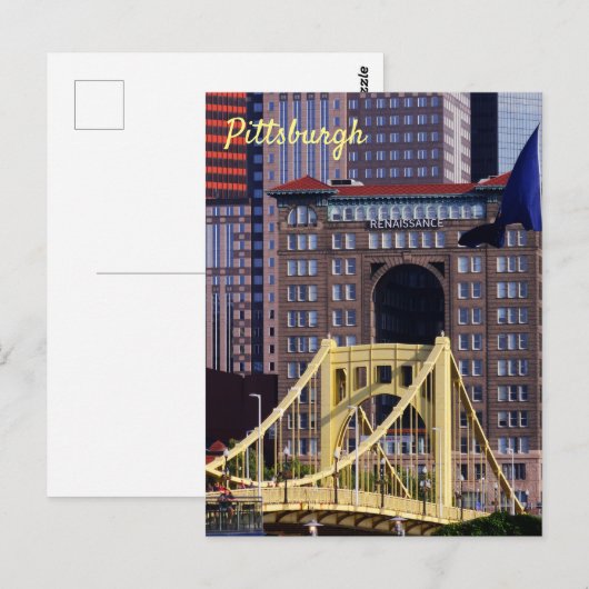 Clemente Bridge Pittsburgh Skyscrapers Briefkaart (Voorkant / Achterkant)