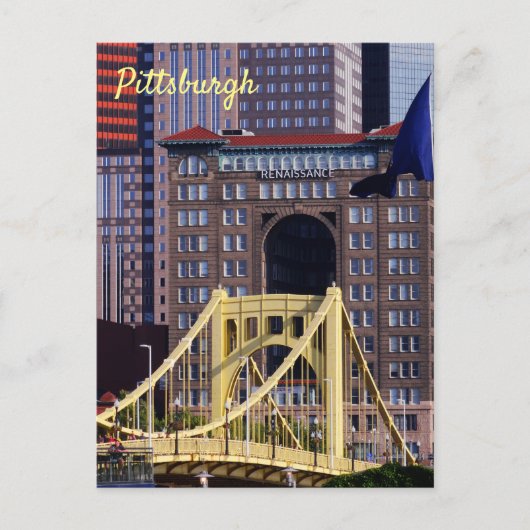 Clemente Bridge Pittsburgh Skyscrapers Briefkaart (Voorkant)