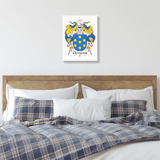 Clemente Family Crest Canvas Afdruk (Insitu (Slaapkamer))