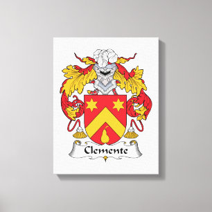 Clemente Family Crest Canvas Afdruk