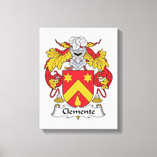 Clemente Family Crest Canvas Afdruk (Voorkant)