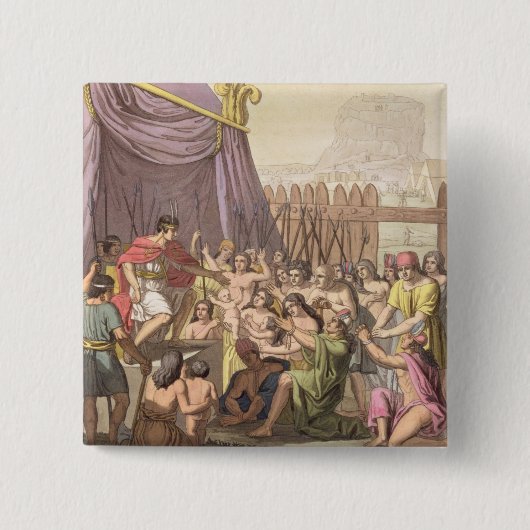 Clementie van Mayta-Capac: gratie voor verovering Vierkante Button 5,1 Cm (Voorkant)