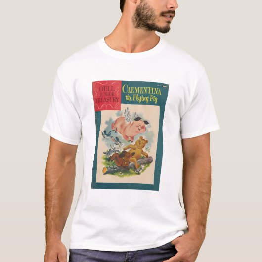 Clementina - Vliegend varken - Retro Comics - Fant T-shirt (Voorkant)