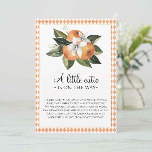 Clementine Baby shower Kaart (Staand voorkant)