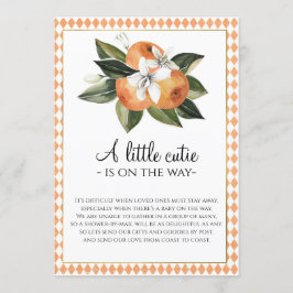 Clementine Baby shower Kaart