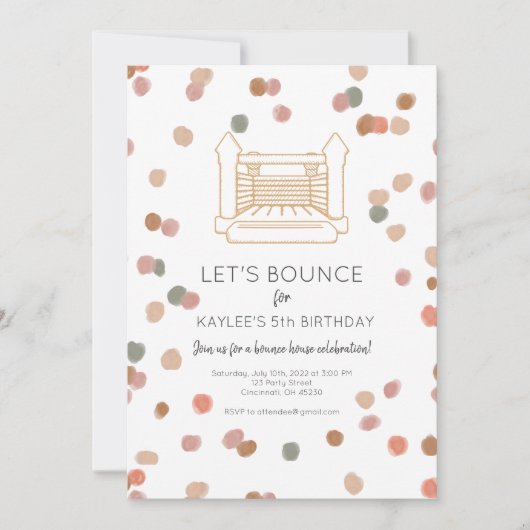 Clementine Bounce House Party nodigt uit Kaart (Voorkant)