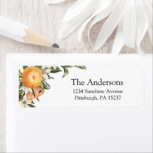  Clementine Cutie & Greenery Return-adres Etiket