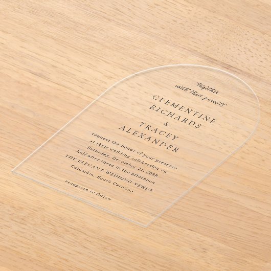 Clementine Elegant Modern Wedding Acryl Uitnodigingen (Laagn)