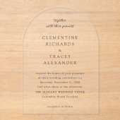 Clementine Elegant Modern Wedding Acryl Uitnodigingen (Voorkant)