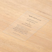 Clementine Elegant Modern Wedding Acryl Uitnodigingen (Laagn)