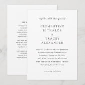 Clementine Elegant Modern Wedding Kaart (Voorkant / Achterkant)