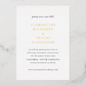 Clementine Elegant Modern Wedding Save the Date Folie Uitnodiging (Voorkant)