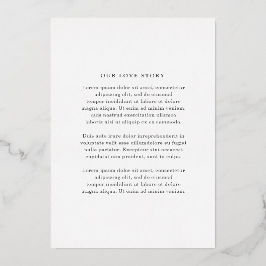 Clementine Elegant Modern Wedding Save the Date Folie Uitnodiging (Achterkant)