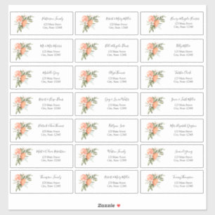 Clementine en Greenery Guest Address Envelope Sticker